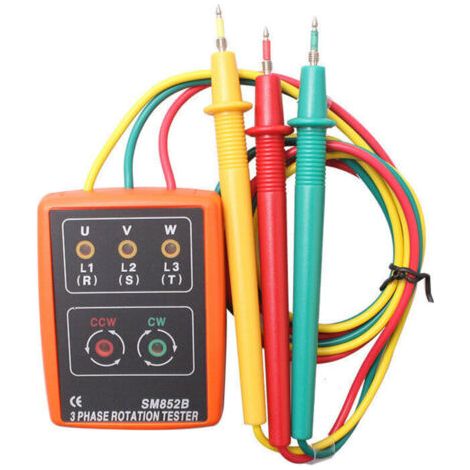 Drehstrom-Drehstrommessgerät AC60V-600V, ausgestattet mit Krokodilklemmen und einem LED-Display-Summer-Tester