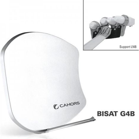Parabole FIBRE Multisatellite - Cahors - BISAT G4B - 4 LNB - Réception 2 à 4 satellites - Antenne performante