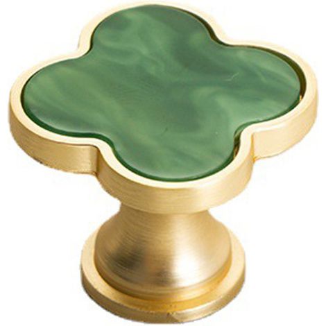 Lot de 6 poignées de meuble, de coiffeuse, de boîte à bijoux, de tiroir, de garde-robe, de cave à vin, de porte à un trou (vert)