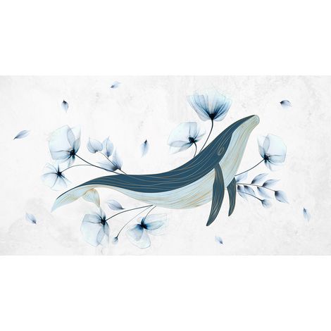 Papier peint panoramique - Baleine - 130 cm x 71 cm (1/2)