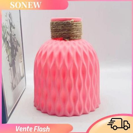 Sonew Pot de fleur de bureau Pot de fleurs de bureau, Pot de plantes en forme d'ananas mignon, jardinière de linge vase Rose (1/5)