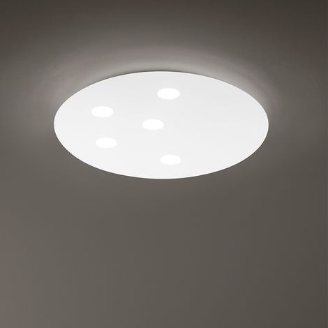 Plafoniera in alluminio colore bianco Random LED 45W + 32W 3000K CRI83 220-240V 50/60Hz 6160Lm BIEMISSIONE D.70CM (1/2)