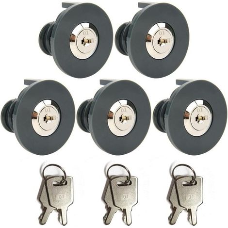 Lot de 5 verrous de prise avec clé, prises verrouillables, protection antivol et antidémarrage pour une utilisation intérieure et extérieure, empêche le vol (1/2)