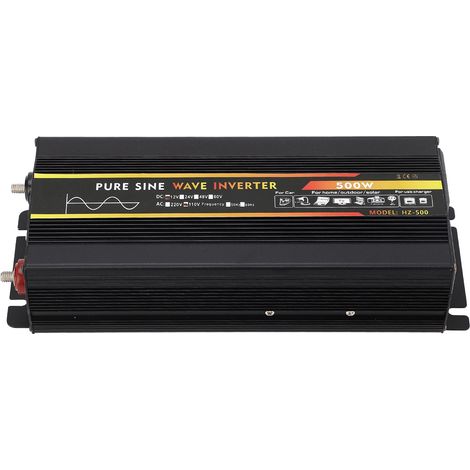 Onduleur 500W écran LED 12V vers 110V pur sinus, 1 prise universelle, convertisseur de tension pour camping et secours, affichage numérique, chargeur de voiture (1/5)