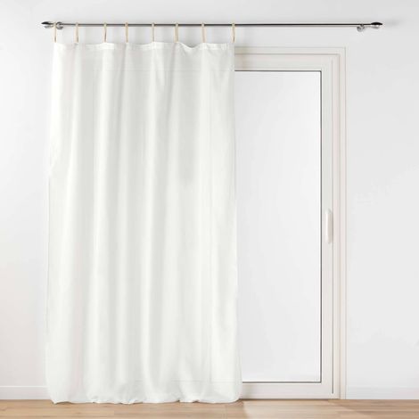 Voilage a passants jute 140 x 240 cm polycoton uni Belani Blanc (1/4)