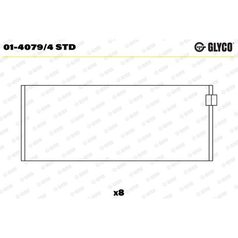 Coussinet de tête de bielle GLYCO 01-4079/4 STD ABARTH 55209528