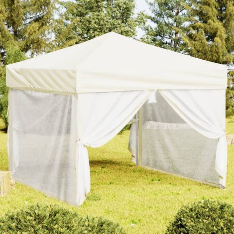 Tente de réception,Tonnelle de jardin pliable avec parois Crème 3x3 m -41481 (1/5)