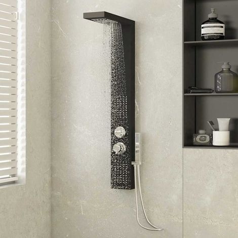 Panneau de douche en aluminium noir