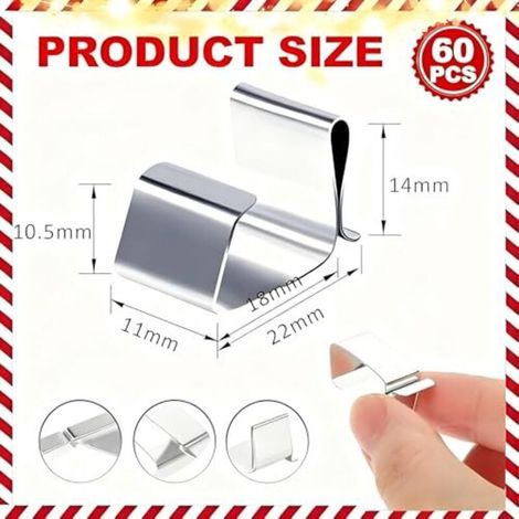 50 Dachrinnenhaken für Lichterketten, Edelstahl-Weihnachtsbeleuchtung, Metall-Dachrinnenhaken für Weihnachtsbeleuchtung, Mini-Dachrinnenhaken usw