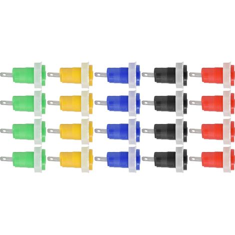 adaptateurs de bornes connexion à prise banane type soudure sécurisé borne mise la terre 402 Lot de 4 4 mm (1/5)