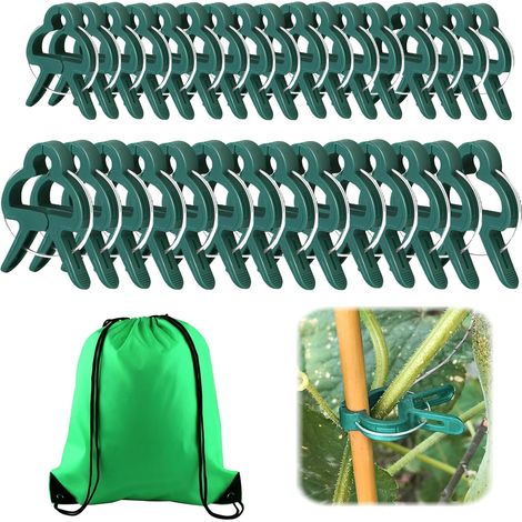 60 Clips pour Plantes - Pinces À Plantes Grimpantes pour Tomates, Rosiers, Concombres et Autres Plantes Grimpantes, Très Facile À Utiliser pour(30 Grandes + 30 Petites) (1/5)