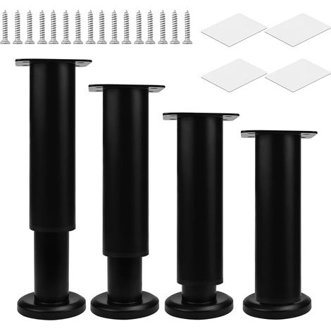 Ensemble de 4 pieds de meubles réglables de 18 à 30 cm, avec vis, convenant aux canapés, lits, tables de chevet, armoires, supports TV, meubles de salle de bain, etc. (1/5)