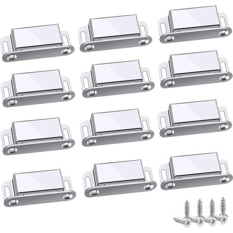 Loquet Magnetique, 12 Pièces Aimants loqueteaux magnétiques Placard Aimant Puissant Robuste Jusqu'à 6kg, Pour Tiroirs Porte de Douche Aimanté Armoire Placard, Cabinet, Meubles (45mm-12pc) (1/5)
