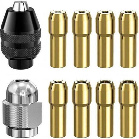 Jeu de 12 pinces de serrage pour mandrin de perceuse Dremel, de 1/32 po à 1/8 po, de remplacement pour mandrin de perceuse sans clé 4486