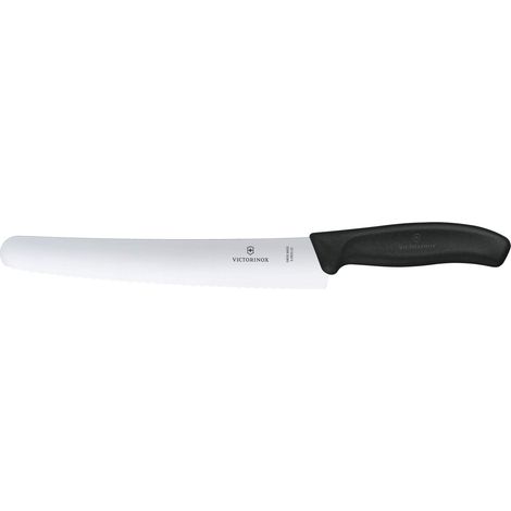 Victorinox Swiss Classic, coltello da pane con lama seghettata e punta stondata, in acciaio inox, nero (1/3)