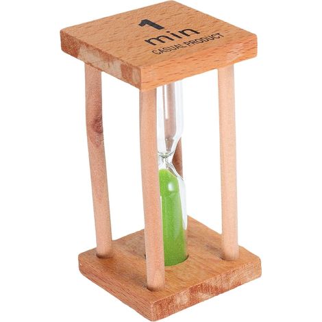 TOYANDONA Sablier d'une Minute en Bois et Verre Vert (1/5)