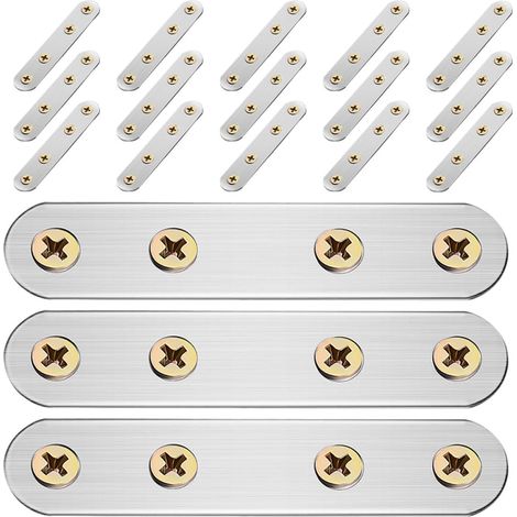 Ensemble de 18 supports droits en acier inoxydable 77 x 16 (1/5)