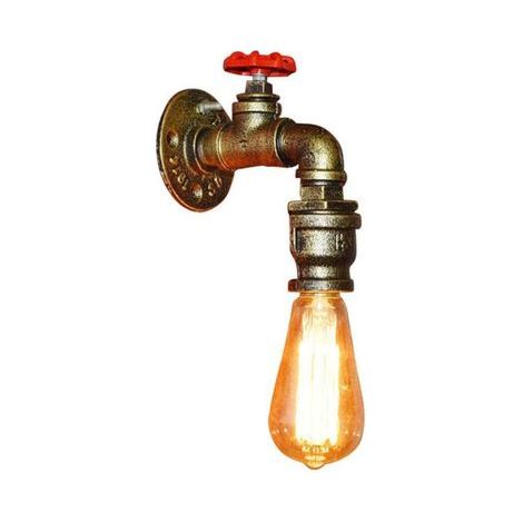 Applique murale industrielle vintage – Fer métal rouillé – Support E27 pour ampoule LED – Installation facile pour salon et cuisine (1/3)