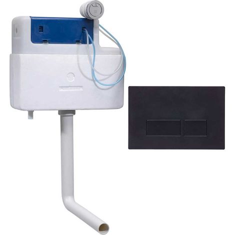 Roper Rhodes Torrent Concealed Dual Flush WC Toilet Cistern + Plaza Black Plate (1/4)