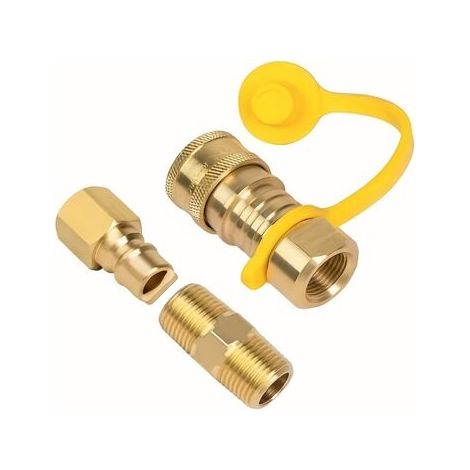 Adaptateur de raccordement pour réservoir de GPL, adaptateur pour bouteille de GPL, connecteur gonflable en laiton 3/8 pour conversion au propane avec vanne de commutation-AquaForge (1/4)