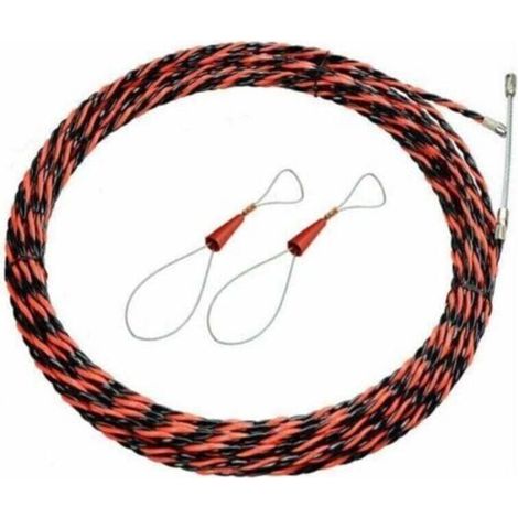 Aiguille Electricien 50M Tire Fil Electriques 6mm Diamètre Kit Tire Fils Electrique, rétractable d'installation rallonge en Acier spiralé Flexible pour Tire Cable et Aiguille Tire Fil (1/4)