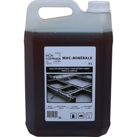 Moncoffrage – Huile de décoffrage minérale 5L – Agent de démoulage pour béton et mortier – Fini de surface optimal pour peinture et enduit