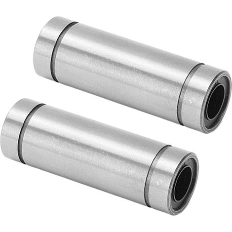 Lot de 2 roulements à billes linéaires cylindriques traités nickel pour guide rail linéaire imprimante 3D et CNC acier de roulement LM8LUU 8x15x45mm (1/5)
