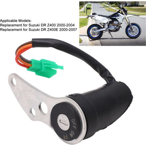 Interruttore di accensione a chiave per moto + 3 chiavi, facile da montare, per Suzuki DR-Z400 / DR-Z400E 2000-2007, kit di riparazione (1/5)