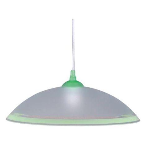 Suspension verre blanc/vert Kaja UFO Ø40 E27 60W réglable