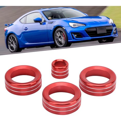 4-teiliges Set (rot) zur Modifizierung des Einstellknopfes für den Innenspiegel bei Subaru BRZ 2017-2020 mit Klimaanlage. (1/5)