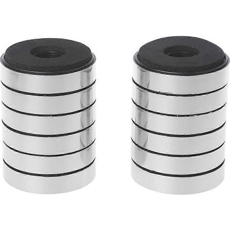Lot de 12 pieds d'enceintes avec patins, pointes et amortisseurs de chocs - 40,5 mm x 13,5 mm - Argent (1/5)