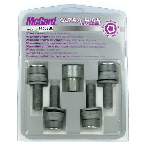McGard Ultra High Security 26002SL Antifurto per Ruote M12x1.5 Flat Seat  Lunghezza 32.5 mm SW17