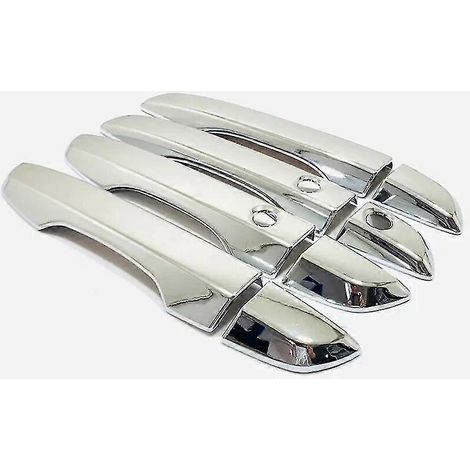Cache de poignée de porte côté conducteur pour Honda Civic 10e génération (2016-2020) - ABS, fibre de carbone, chrome (1/4)