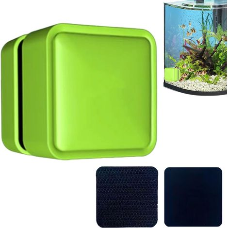 2-teilige magnetische Aquarienglas-Reinigungsbürste, kompakt, leistungsstark, für Zuhause, Küche, Wohnzimmer, Algen, Reptilienbecken (Grün) (1/5)