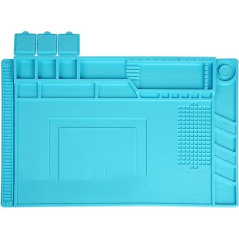 Tapis magnétique isolant thermique en silicone pour établi, support d'adsorption pour pièces, tapis anticorrosion bleu foncé (1/5)