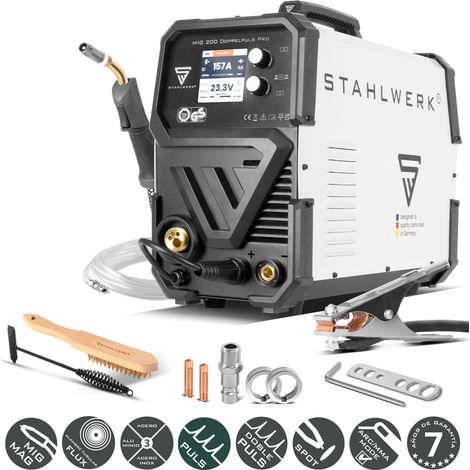 STAHLWERK Soldadora MIG MAG 200 doble pulso Pro totalmente sinérgica 200 amperios (1/5)