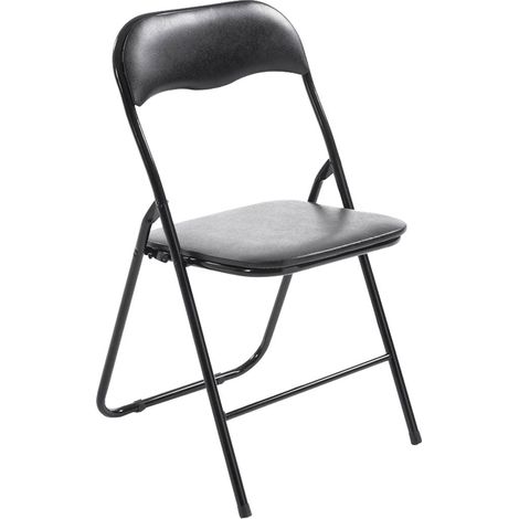 Silla de cocina plegable negra con patas de metal negro MED10005 (1/4)