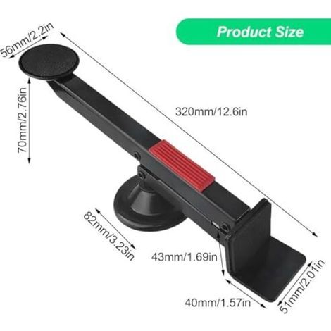 Lève-meubles pour meubles lourds avec rotation à 360°, lève-portes pour portes intérieures, lève-charges, lève-armoires, lève-meubles sans effort, outil de levage à pédale. Permet une utilisation sur (1/4)