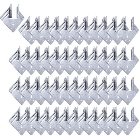 Lot de 48 attaches anti-ouragan en acier de calibre 18 pour forces sismiques, fermes de toiture, bois et bois résistant aux vents violents (1/5)