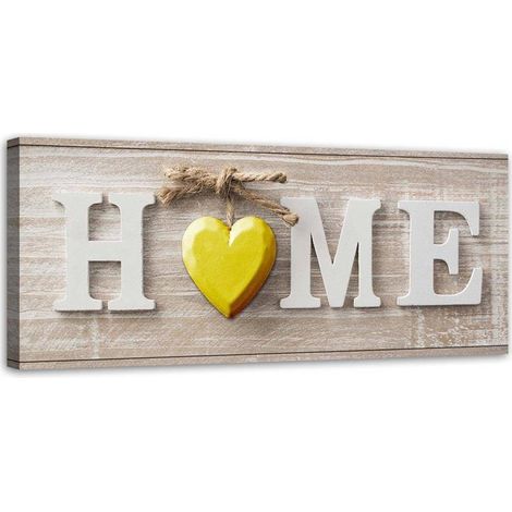 Quadro su tela, Casa Casa Cuore tavole di legno - 150x50 (1/5)