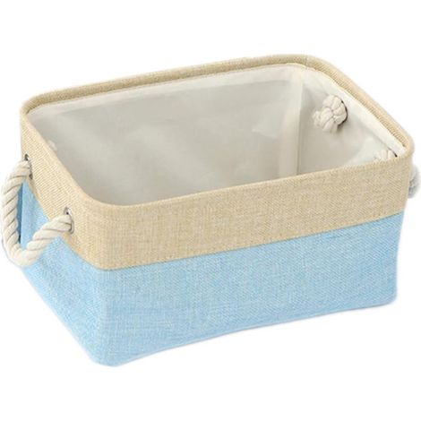 Boîte de rangement 31x21x13cm, Panier de rangement pliable en tissu avec corde en coton, Boîtes de rangement en tissu (1/3)