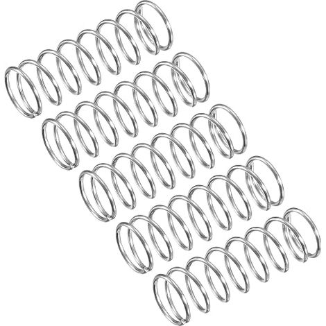 QUARKZMAN Compression Spring, 304 Stainless Steel, 7mm OD, 0.5mm Wire Size, 20mm Free Length, Silver Tone (1/5)