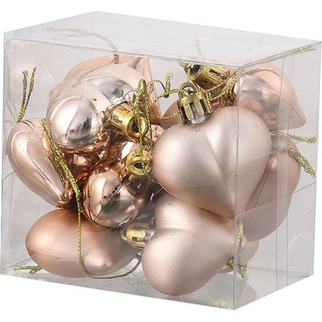 Ornement En Forme De Coeur - PVC - Pour Décoration De Saint-Valentin Arbre De Noël Rideaux Escaliers - Lot De 12 Pièces
