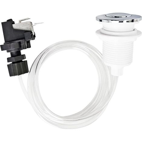 Interrupteur pneumatique spa bain tourbillon 16A - Bouton poussoir - Argent poli - Pour poubelle broyeur (1/5)