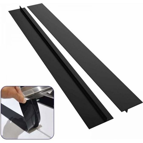 2PCS Joint Plan de Travail Cuisine,25 inches Joint Silicone Gap Cover Noir,Joint Plan de Travail Cuisine Noir pour Cuisinière Silicone de l'écart Protection Latérale de Gazinière (25 pouces) (1/5)
