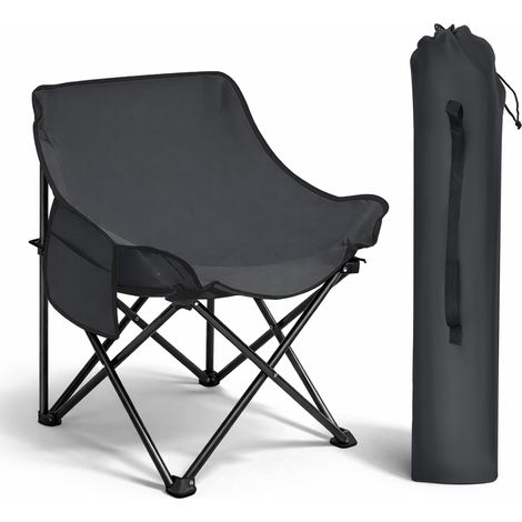 SUNULA Campingstuhl Faltbar Klappstuhl bis 100kg Angelstuhl Outdoorstuhl, Anthrazitgrau (1/5)