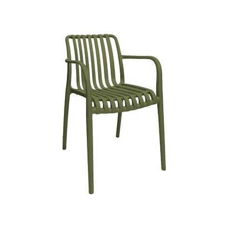 Poltrona In Propilene Nives Verde 56x42x81 cm,Design Moderno, Portata 120 kg,Impinabili