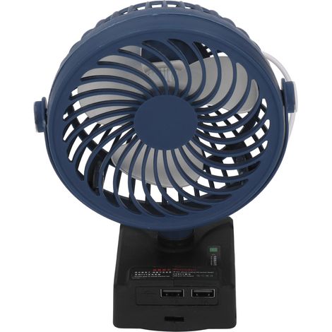 Ventilateur sans fil à batterie lithium 21V, portable, 2 vitesses réglables, angle ajustable pour camping, voyage et activités extérieures. (1/5)