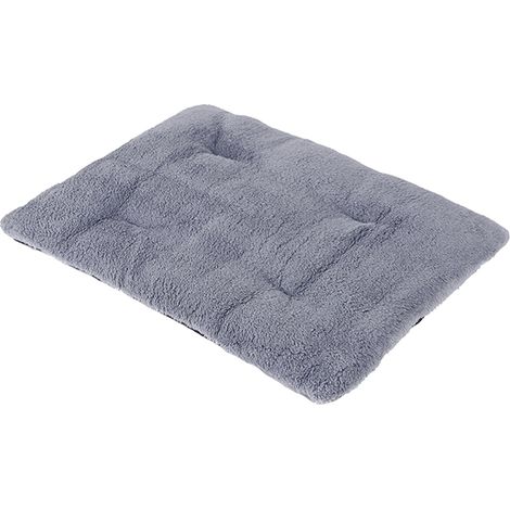 Wärmedecke Hund 50×36 cm – selbstheizende Hundematte, waschbare und warme flauschige Heizdecke in Grau