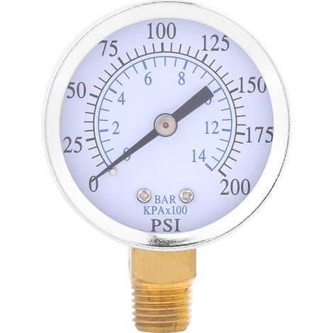 Air Compressor Pressure / Hydraulic Gauge 1/4"NPT 0-200PSI 0-14bar Manometer (1/5)